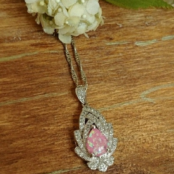 Jewelry - Pink Opal Sterling Silver Pendent